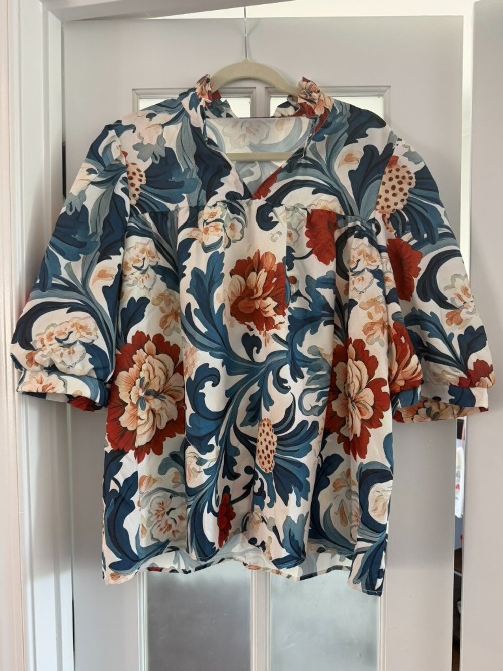 Women's Shein Boutique Floral Peasant Blouse Size XXL